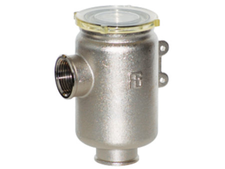 Koelwaterfilter Vernikkeld messing met RVS zeef 1800 L/u