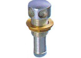 Verchroomd messing tankbeluchter recht 16 mm