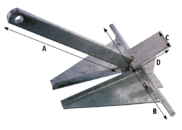 Plaat anker Danforth, 4 kg