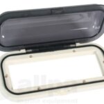 Radioklep met verende smoke-kleurige klep, inclusief pakking, wit