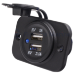 USB stopcontact zwart dubbel