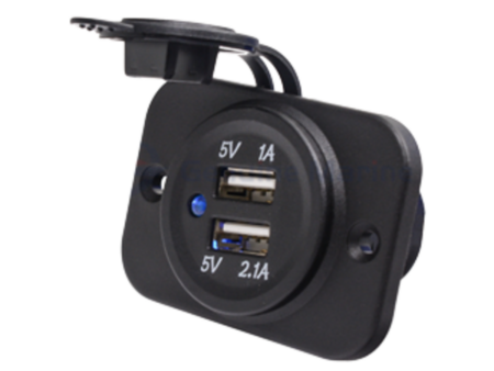 USB stopcontact zwart dubbel