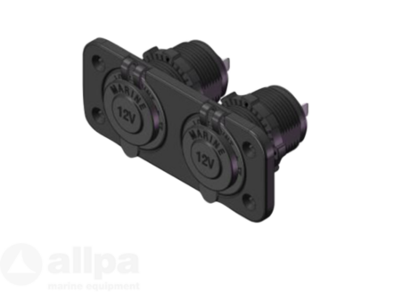 Waterdichte inbouwstekker, 2 x 12V