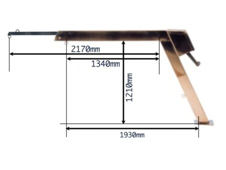 RVS 316 davit met vaste arm en uithouder - prijs per stuk