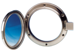 Patrijspoort RVS 165 mm, klapbaar