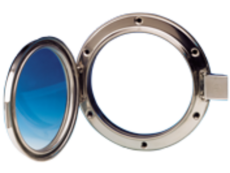 Patrijspoort RVS 165 mm, klapbaar