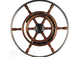 Klassiek stuurwiel mahonie met RVS hoepel