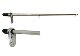 RVS vlaggenstok, uitneembaar met afsluitbare houder