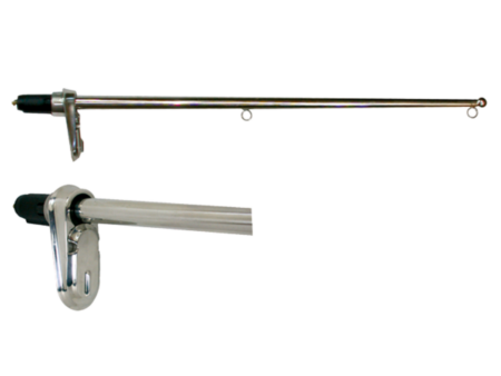 RVS vlaggenstok, uitneembaar met afsluitbare houder