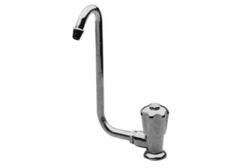 Enkele kraan koud water knop links, klapbaar