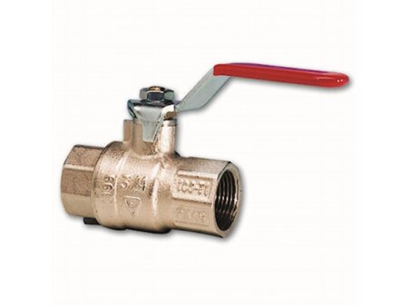 Kogelafsluiter vernikkeld messing, 3/8"