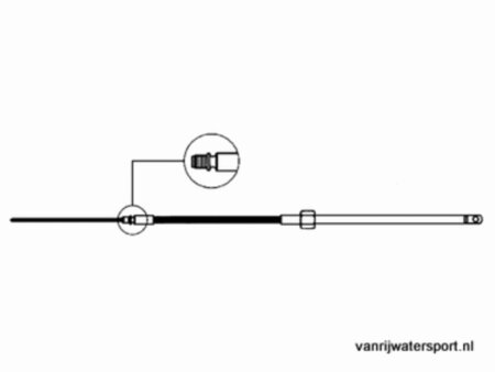 Stuurkabel - Monokabel M58 voor Ultraflex T67, 2.14 meter (7ft)