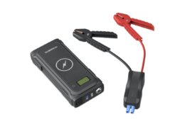 Draagbare powerbank startbooster, Qi-lader, zaklamp