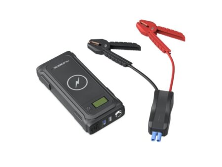 Draagbare powerbank startbooster, Qi-lader, zaklamp