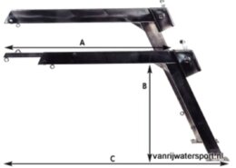 RVS 316 davit met vaste arm en uithouder - prijs per stuk