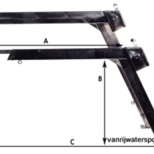 RVS 316 davit met vaste arm en uithouder - prijs per stuk