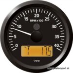 Toeren - uren teller 4000 rpm zwart VDO/Veratron