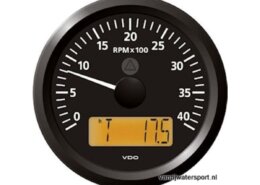 Toeren - uren teller 4000 rpm zwart VDO/Veratron