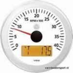 Toeren - uren teller 4000 rpm wit VDO/Veratron