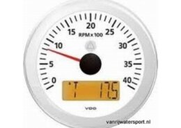 Toeren - uren teller 4000 rpm wit VDO/Veratron