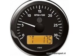 Toeren - uren teller 3000 rpm zwart VDO/Veratron