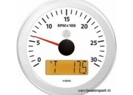 Toeren - uren teller 3000 rpm wit VDO/Veratron