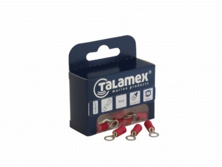 Draadklem ring 5 mm rood 6 stuks