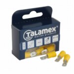 Draadklem plat male 6,3 mm blauw 6 stuks