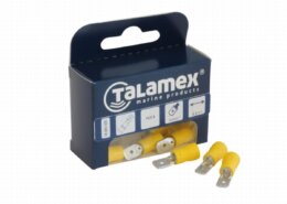 Draadklem plat male 6,3 mm blauw 6 stuks