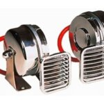 Hoorn 1-tonig 12v, messing verchroomd 410 Hz