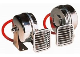 Hoorn 1-tonig 12v, messing verchroomd 410 Hz