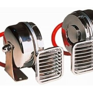 Hoorn 1-tonig 12v, messing verchroomd 490 Hz