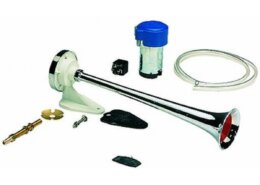 Scheepshoorn 12v 2-tonig, messing verchroomd