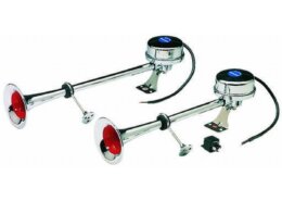 Scheepshoorn 1-toon 12v, messing verchroomd