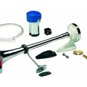 Luchthoorn 1-tonig 12v, messing verchroomd