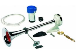 Luchthoorn 1-tonig 24v, messing verchroomd