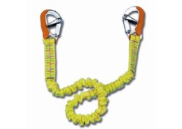 Lifeline, elastisch met 2 RVS musketonhaken