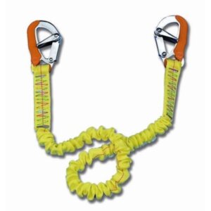 Lifeline, elastisch met 2 RVS musketonhaken