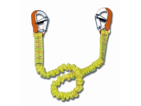 Lifeline, elastisch met 2 RVS musketonhaken