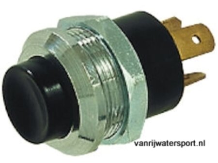 Pulsschakelaar messing verchroomd 20A