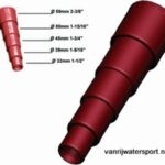 Verloopstuk voor slang, 32 naar 60 mm