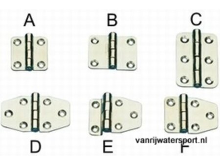 RVS scharnier 50 x 37 model F