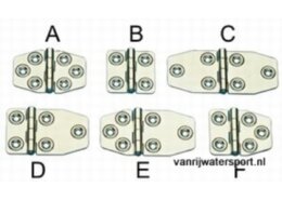 RVS scharnier 44 x 46 model B