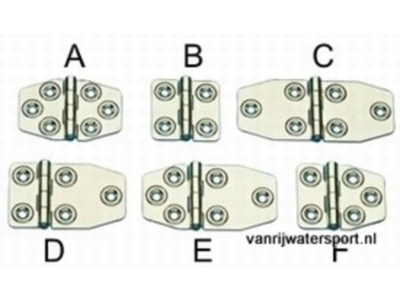 RVS scharnier 56 x 46 model F