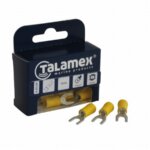 Draadklem vork 4,3 mm geel 4 stuks