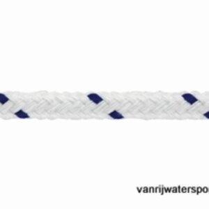 Spunolest polyester schoot 16 voudig 10 mm wit/blauw