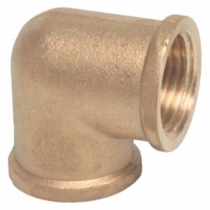 Messing bocht 90 graden 1/2" binnendraad