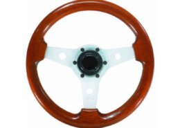 Stuurwiel 310 mm, aluminium/mahonie