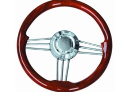 Stuurwiel 350 mm, RVS / mahonie