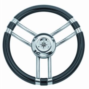 Stuurwiel 350 mm, RVS, carbonlook